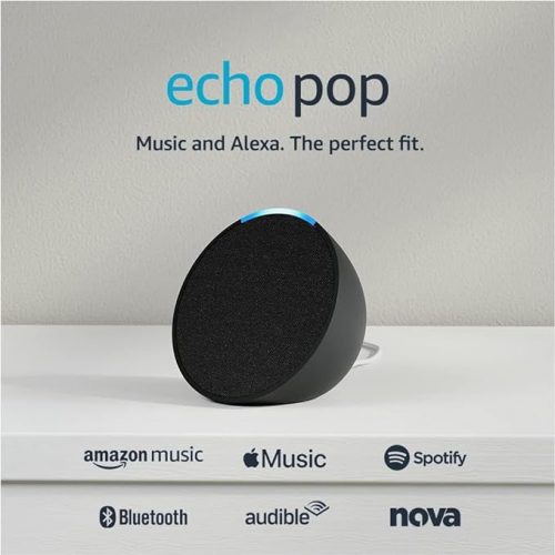 Echo Pop | Full sound compact Wi-Fi and Bluetooth smart speaker with Alexa | Charcoal